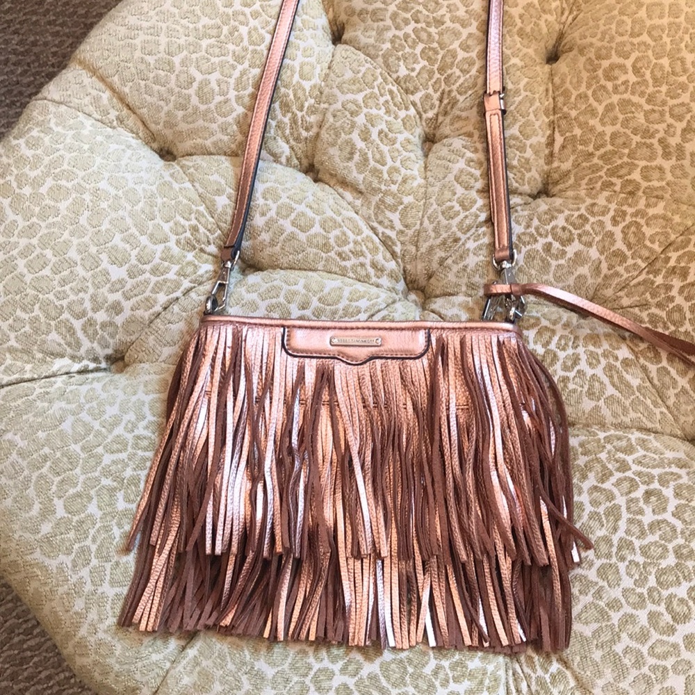 Rebecca Minkoff Finn Metallic Fringe Crossbody Bag